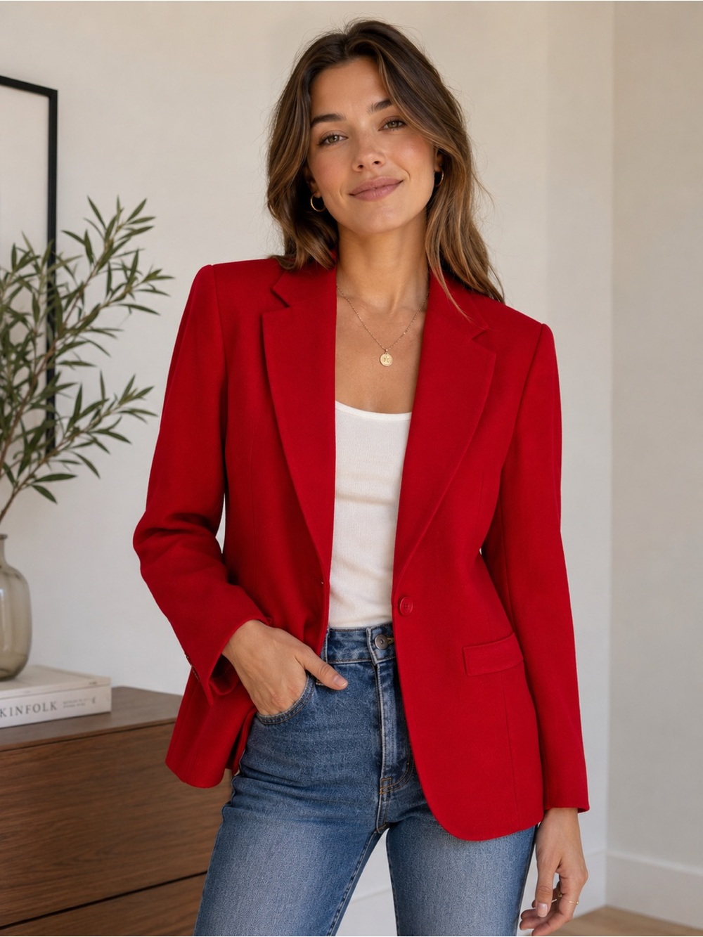 Pendleton Red Tailored Women's Blazer Jacket
